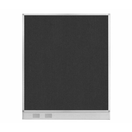 Versare Hush Panel Configurable Cubicle Partition 5' x 6' Black Fabric w/ Cable Channel 1856402